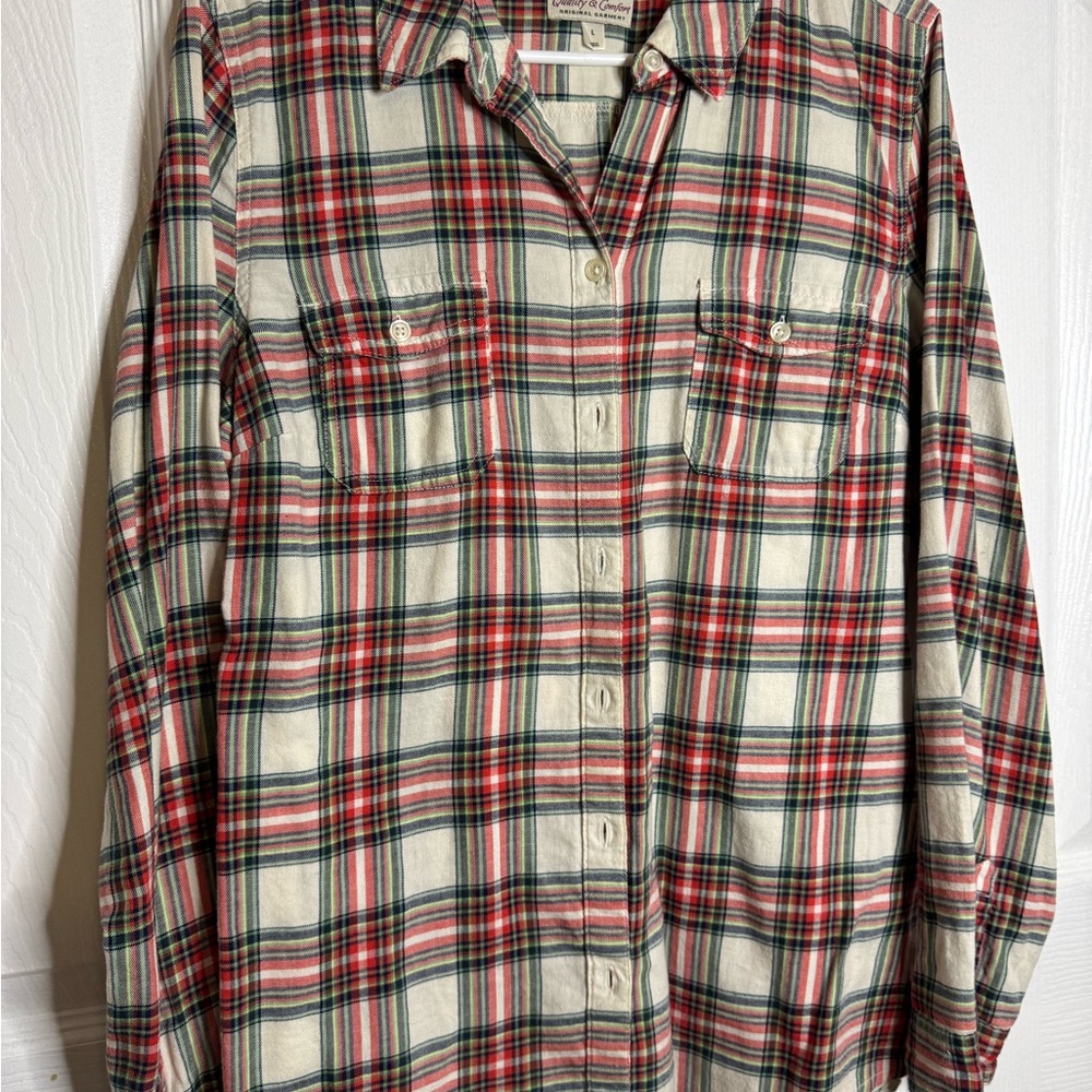 Plaid Button-Up Shirt